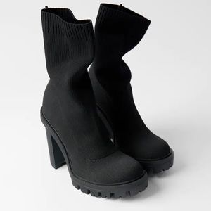 Zara Sock-Style Ankle Boots